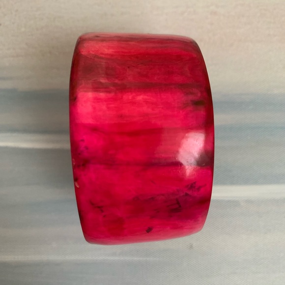 Bright Hot Pink African Kenya Cowhorn Bangle Bracelet Authentic Unique🩷💕 - Picture 3 of 7
